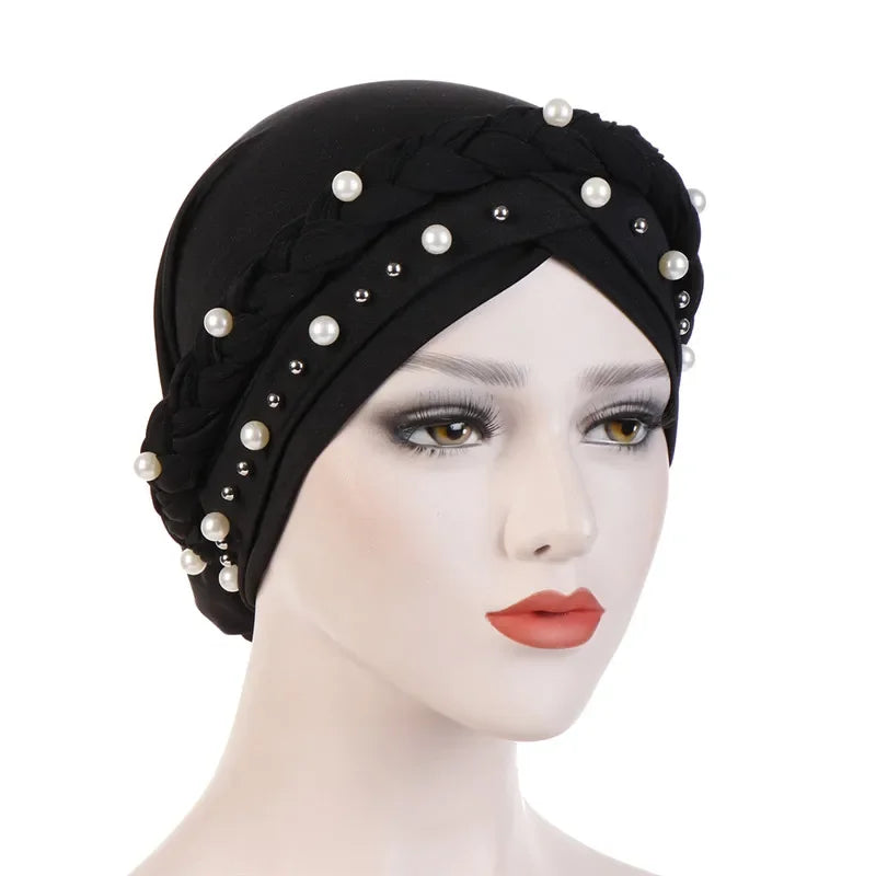Head Scarf Two-color Cotton Braid Turban Bonnet - Palm and Thread