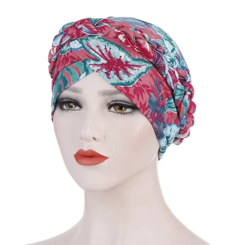 Print Cotton Scarf Inner Hijab Turban Cap Headwear - Palm and Thread