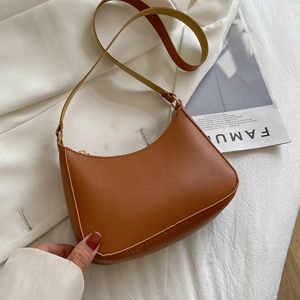 Retro PU Leather Underarm Bag