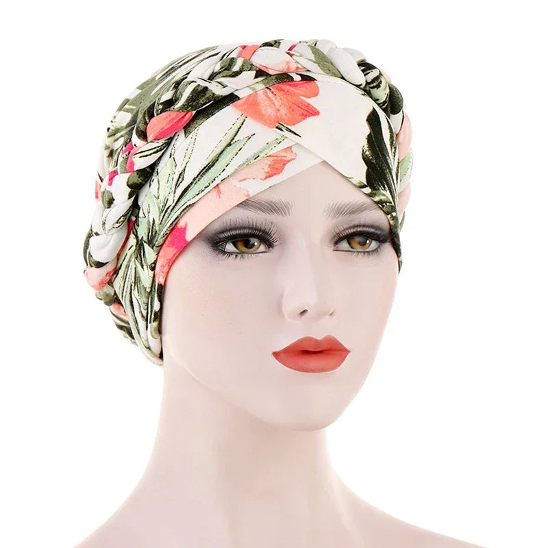 Print Cotton Scarf Inner Hijab Turban Cap Headwear - Palm and Thread