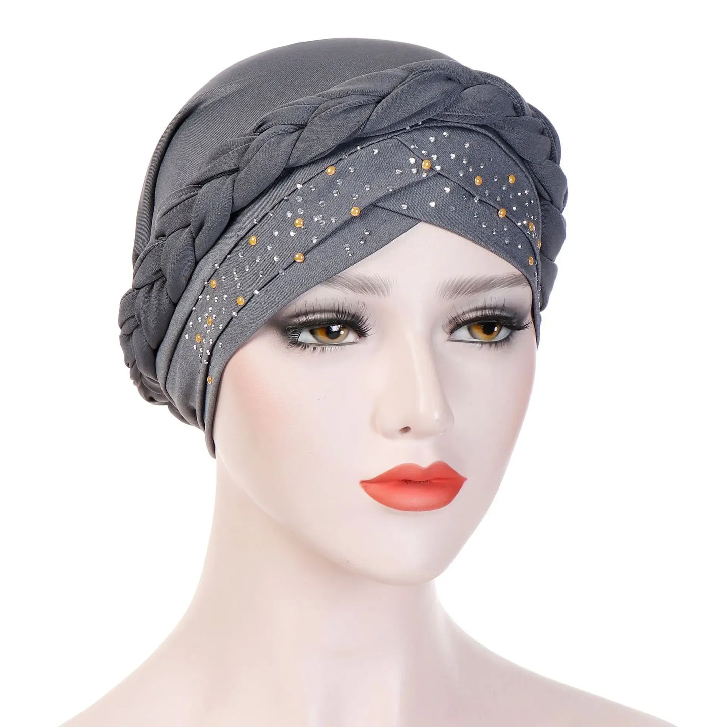 Head Scarf Two-color Cotton Braid Turban Bonnet - Palm and Thread