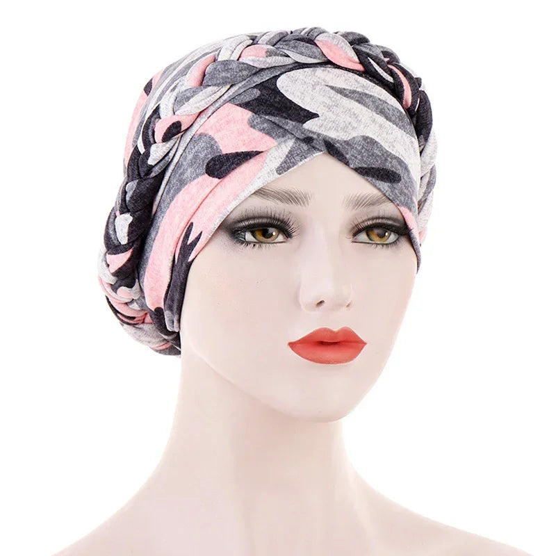 Print Cotton Scarf Inner Hijab Turban Cap Headwear - Palm and Thread