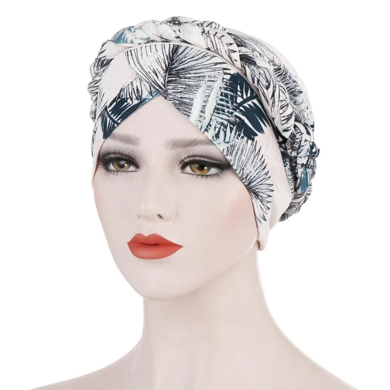Print Cotton Scarf Inner Hijab Turban Cap Headwear - Palm and Thread