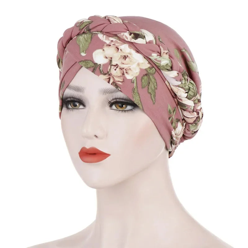 Print Cotton Scarf Inner Hijab Turban Cap Headwear - Palm and Thread
