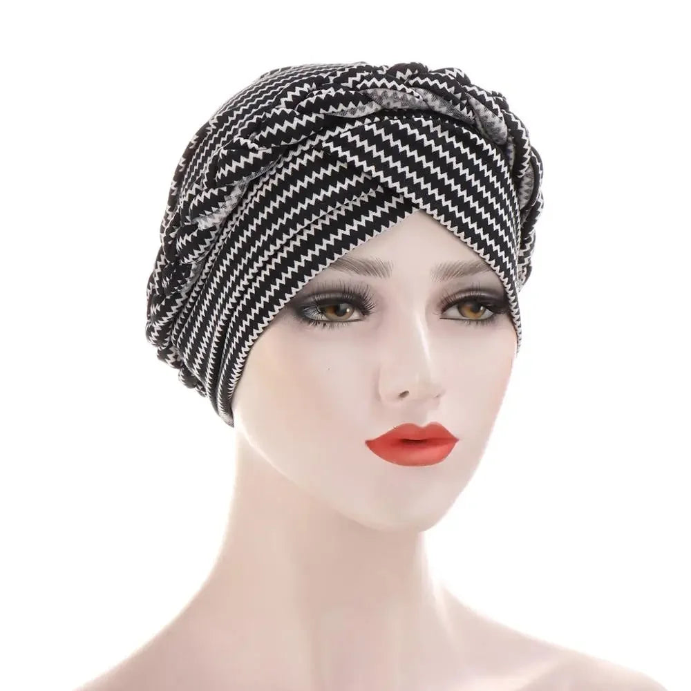 Print Cotton Scarf Inner Hijab Turban Cap Headwear - Palm and Thread