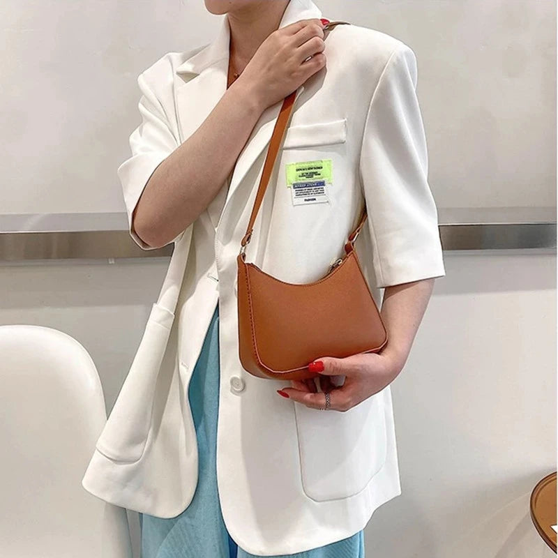 Retro PU Leather Underarm Bag