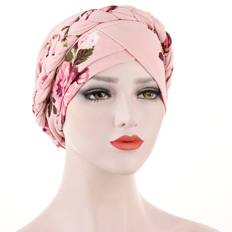 Print Cotton Scarf Inner Hijab Turban Cap Headwear - Palm and Thread