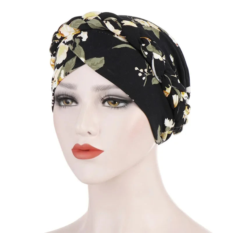 Print Cotton Scarf Inner Hijab Turban Cap Headwear - Palm and Thread