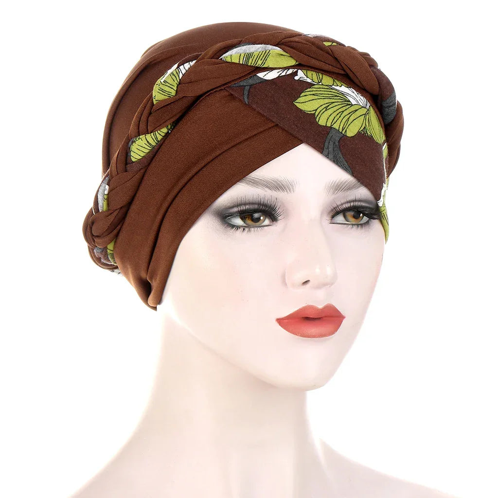 Print Cotton Scarf Inner Hijab Turban Cap Headwear - Palm and Thread