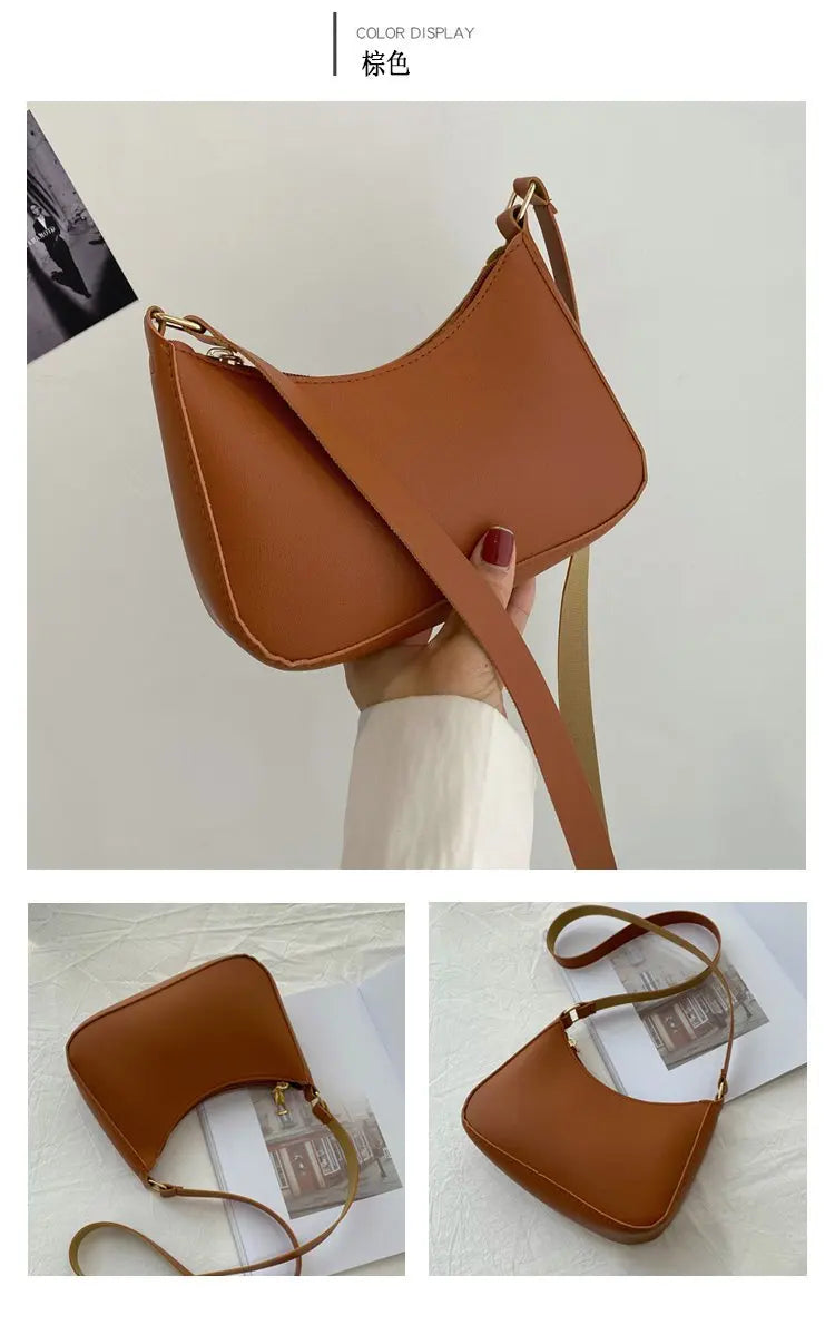 Retro PU Leather Underarm Bag