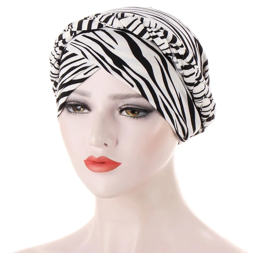 Print Cotton Scarf Inner Hijab Turban Cap Headwear - Palm and Thread