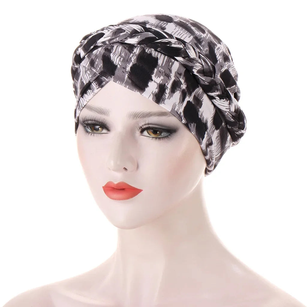 Print Cotton Scarf Inner Hijab Turban Cap Headwear - Palm and Thread