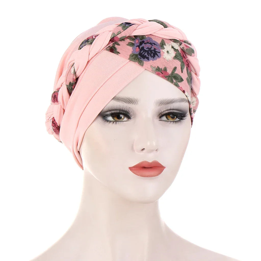 Print Cotton Scarf Inner Hijab Turban Cap Headwear - Palm and Thread