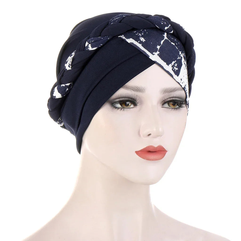 Print Cotton Scarf Inner Hijab Turban Cap Headwear - Palm and Thread