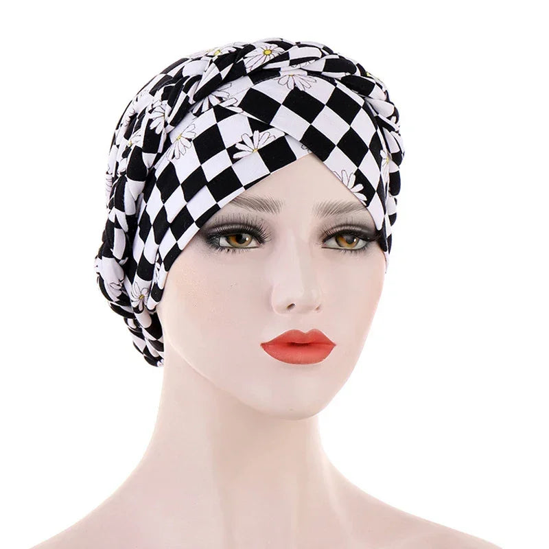 Print Cotton Scarf Inner Hijab Turban Cap Headwear - Palm and Thread