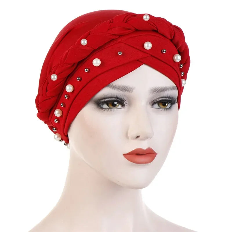 Head Scarf Two-color Cotton Braid Turban Bonnet - Palm and Thread
