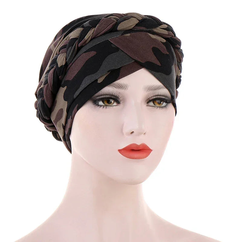 Print Cotton Scarf Inner Hijab Turban Cap Headwear - Palm and Thread