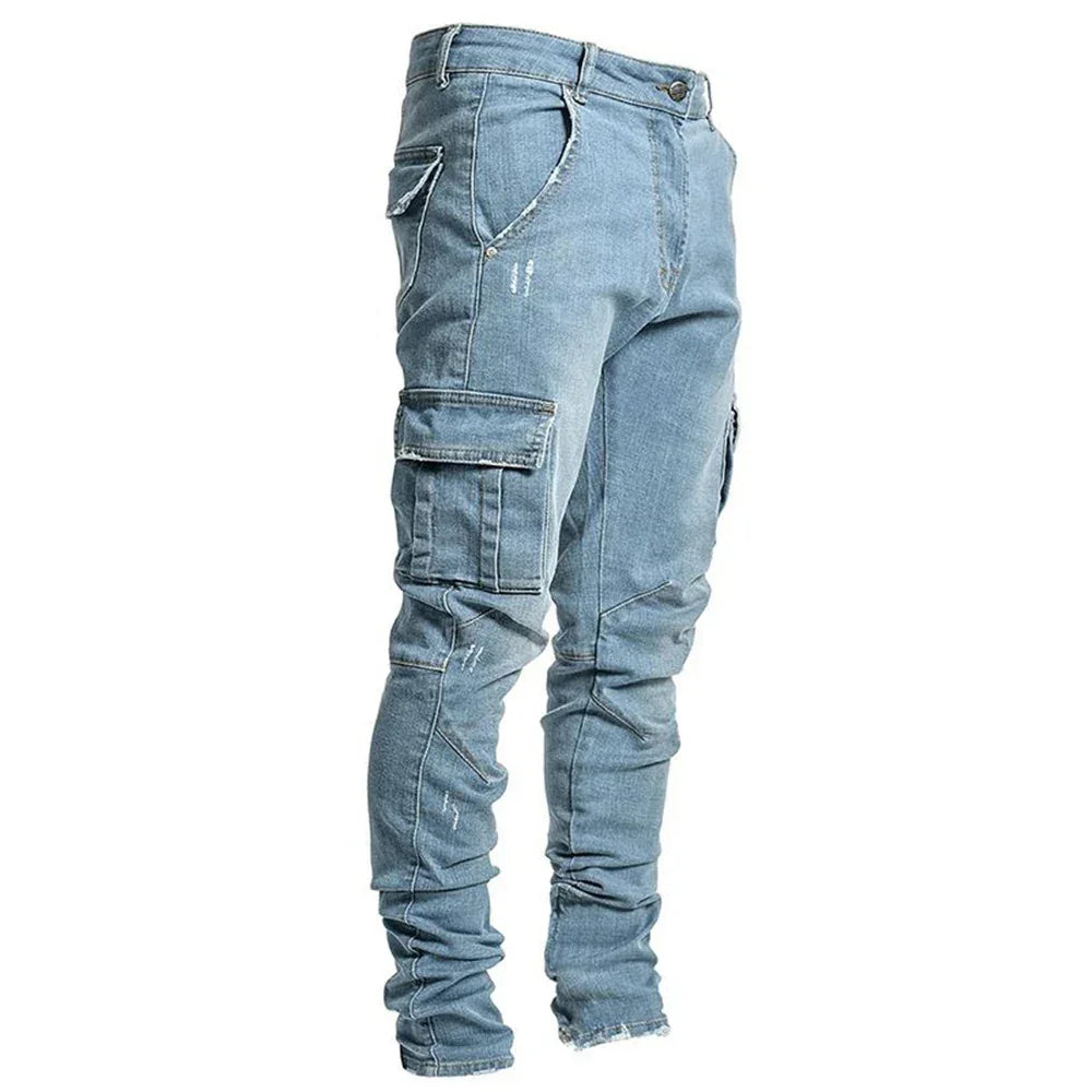Elastic Denim Cargo Pant - Palm and Thread
