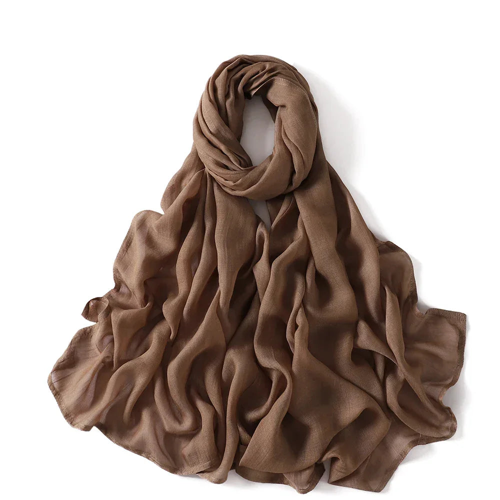 Thin Plain Shawl Soft Viscose Rayon Headscarf - Palm and Thread