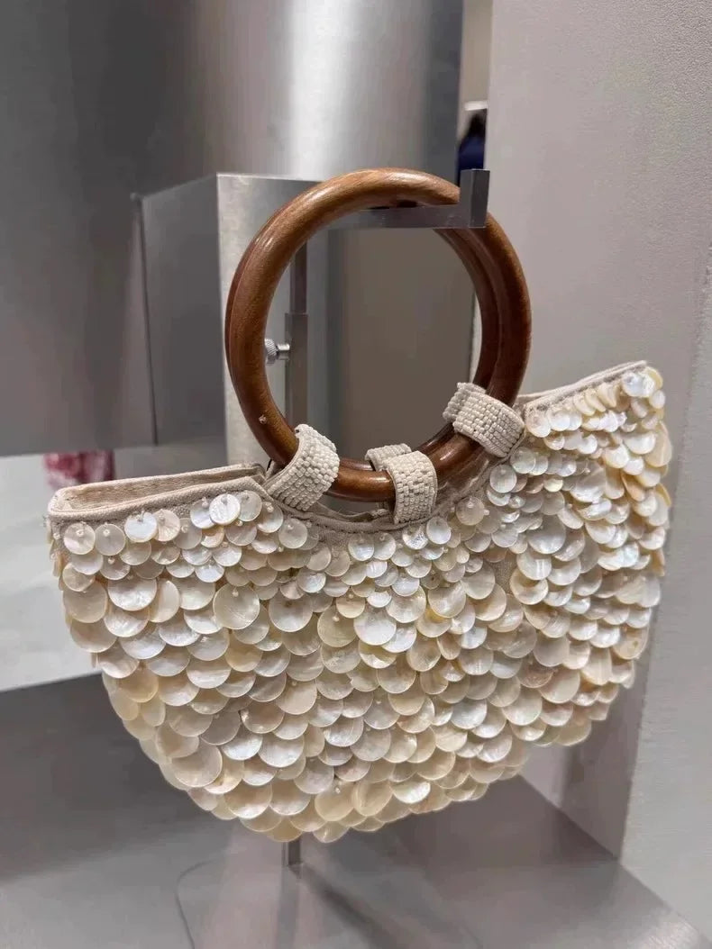 New high-end pure handmade natural shell bag - Palm and Thread