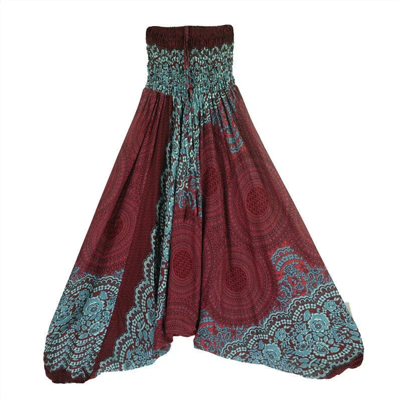 Bohemian High Waist Rayon Harem Baggy Pant - Palm and Thread