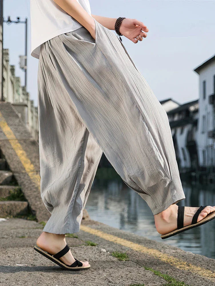 Ice Silk Casual Linen Pant - Palm and Thread