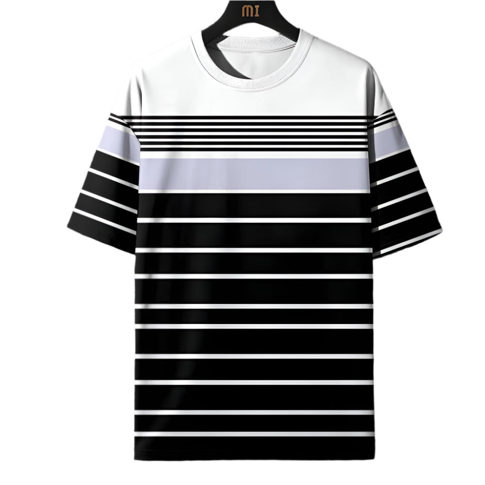 Stripe Print Crew Neck Top - Palm and Thread