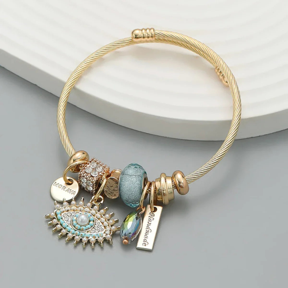 Fashion Multi Element Stainless Steel Panadora - Palm and Thread