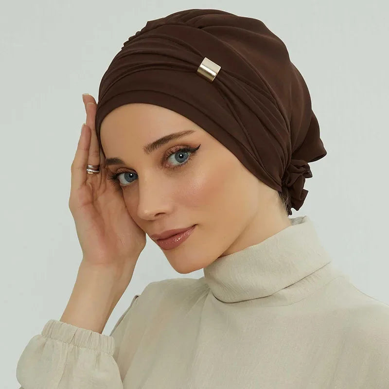 Plain Instant Turban Hat Inner Hijab - Palm and Thread