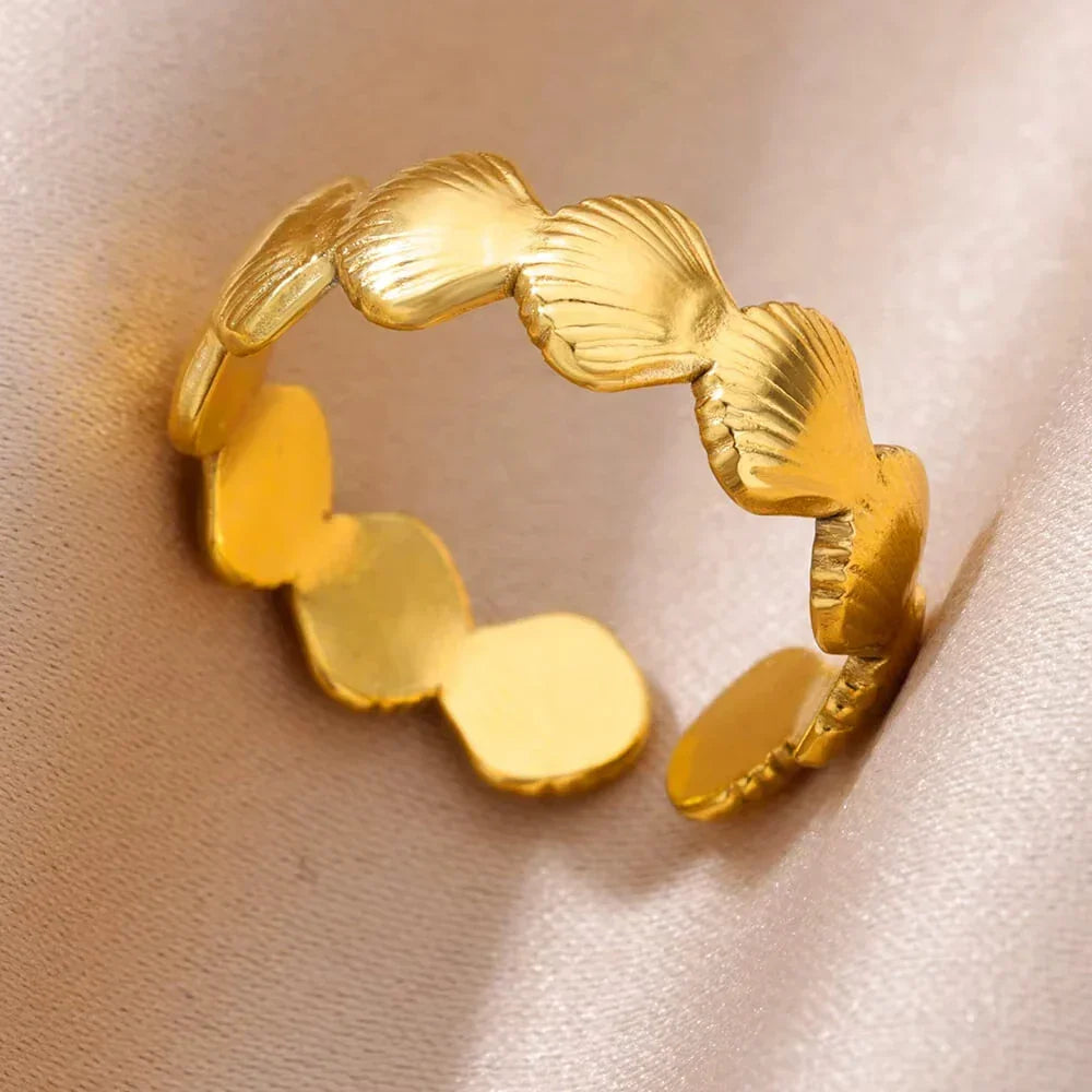 Ocean Starfish Shell Open Ring - Palm and Thread