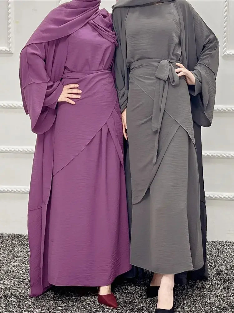 3 Piece Abaya Modest Dress Kaftan - Palm and Thread