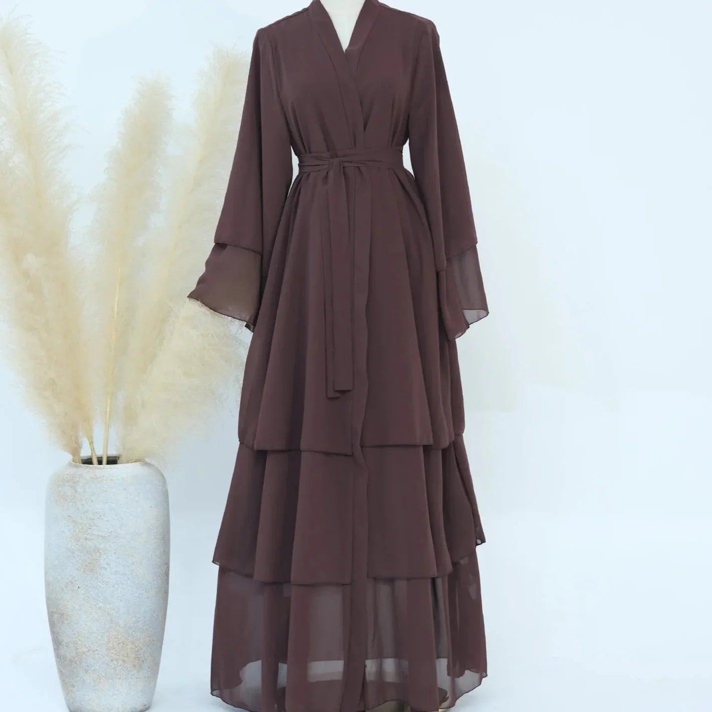 Modest Coat Open Abaya Dress - Palm and Thread