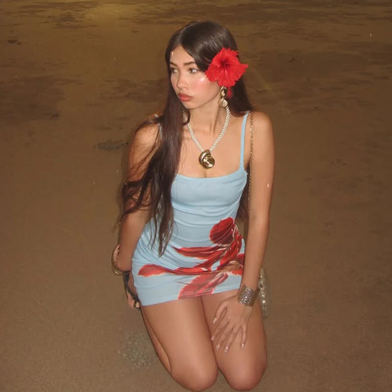 Floral Print Slim Fit Mini Sundress