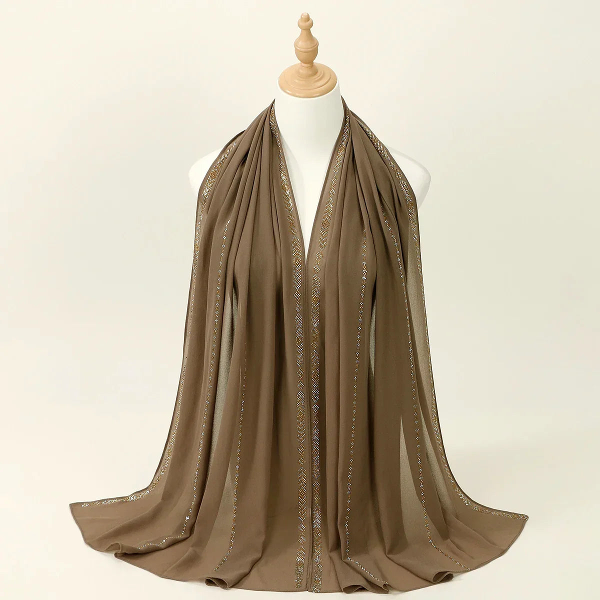 Fashion Rhinestone Chiffon Hijab Scarf - Palm and Thread