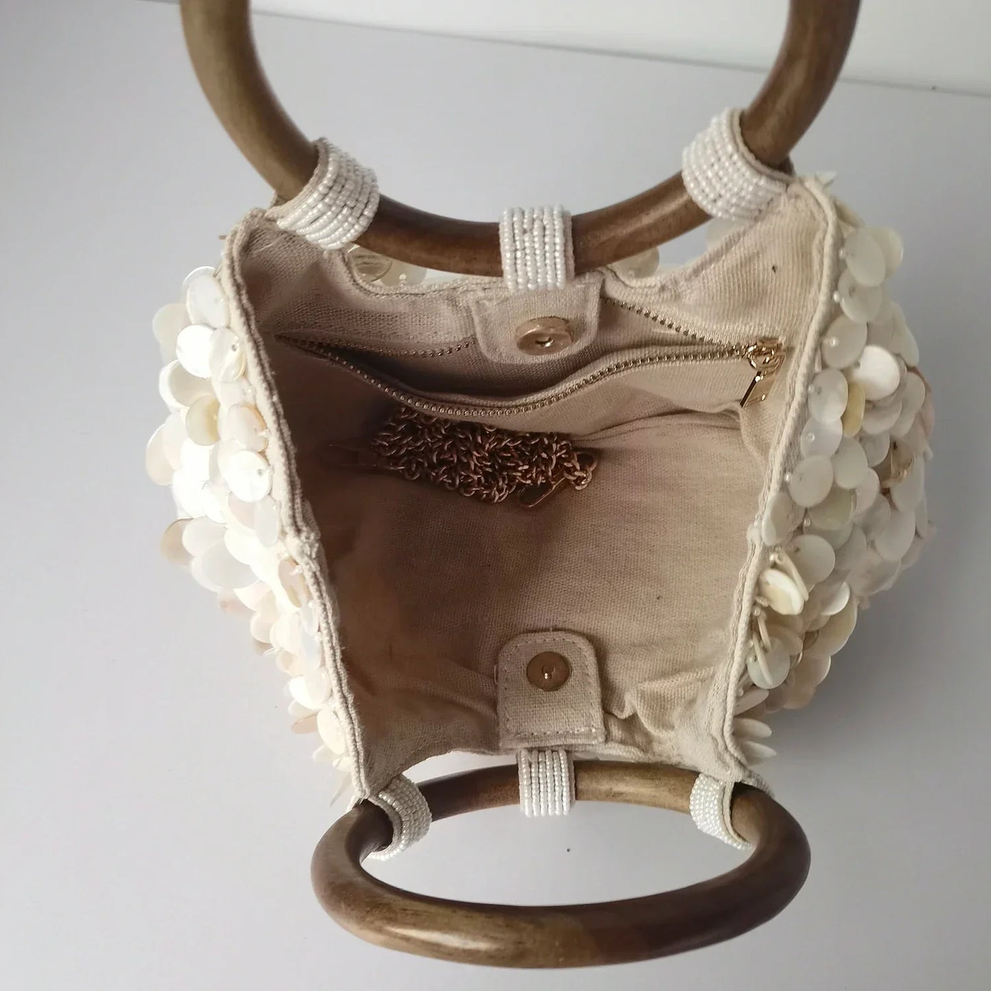 New high-end pure handmade natural shell bag - Palm and Thread