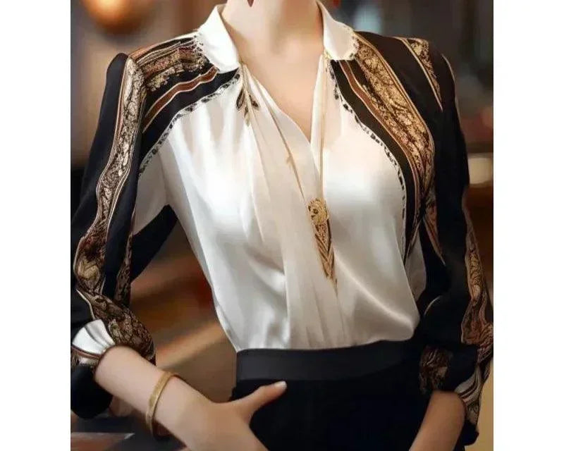 Thin Versatile Printed Patchwork Chiffon Top - Palm and Thread