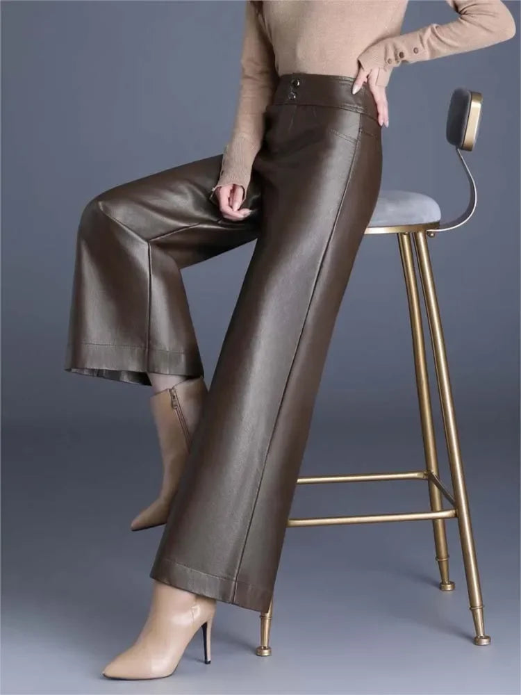 PU Leather Wed Leg Pant - Palm and Thread