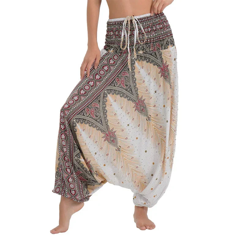 Bohemian High Waist Rayon Harem Baggy Pant - Palm and Thread