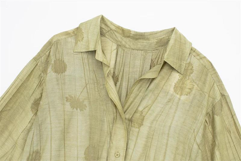 Jacquard Loose Shirt Pant Matching Set - Palm and Thread