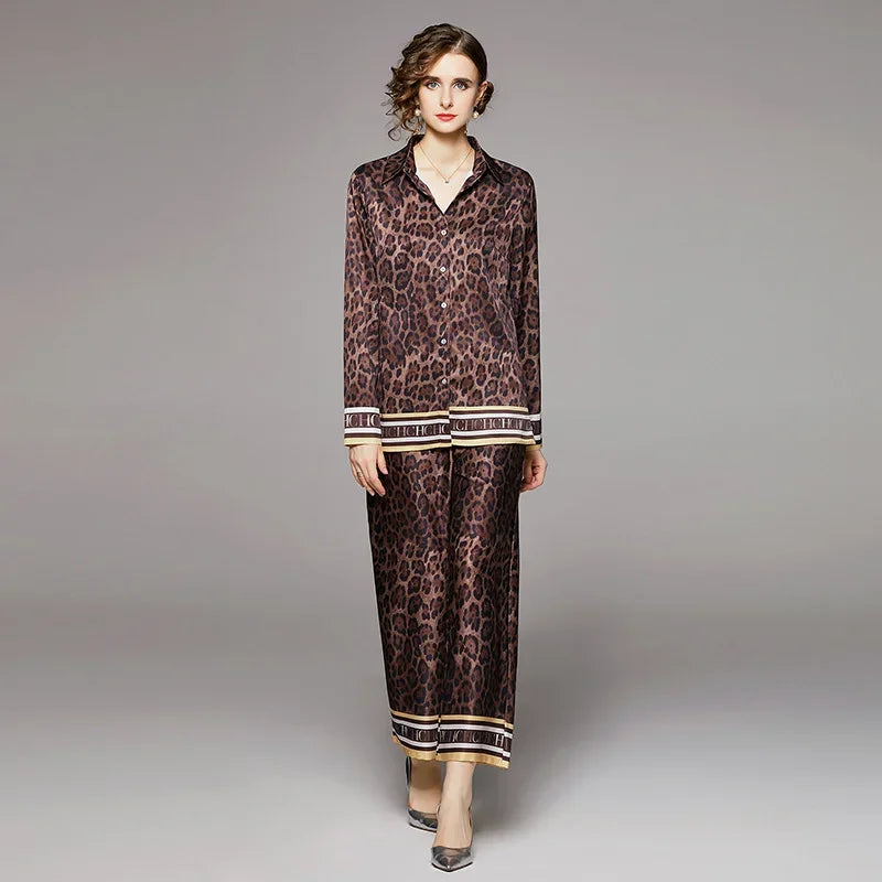 Letter Printed Shirt with Printed Pants Set - Palm and Thread
