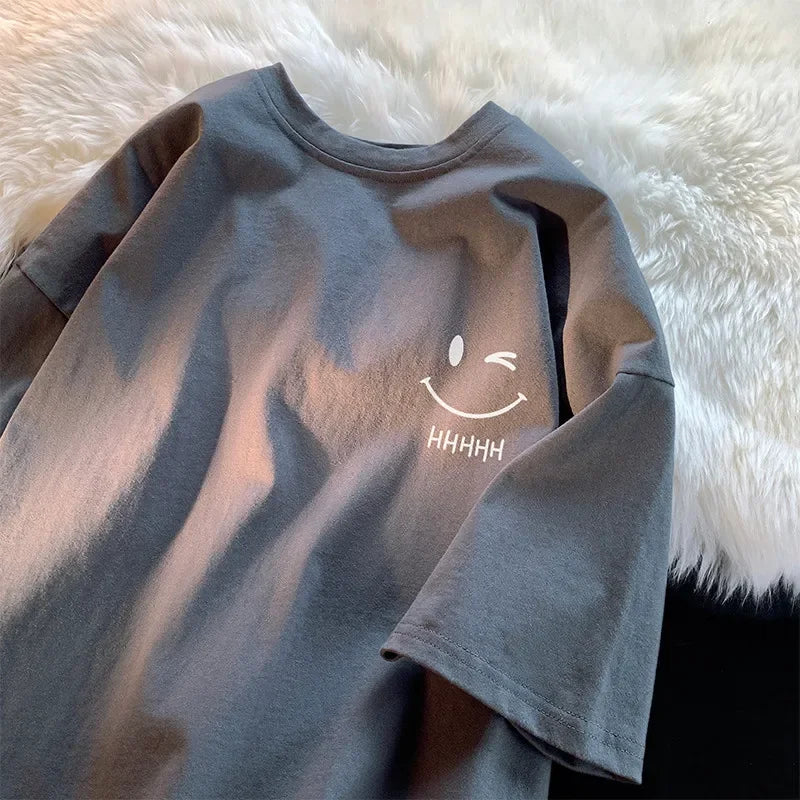 Smiley Vibe Unisex Oversized Tee - Palm and Thread