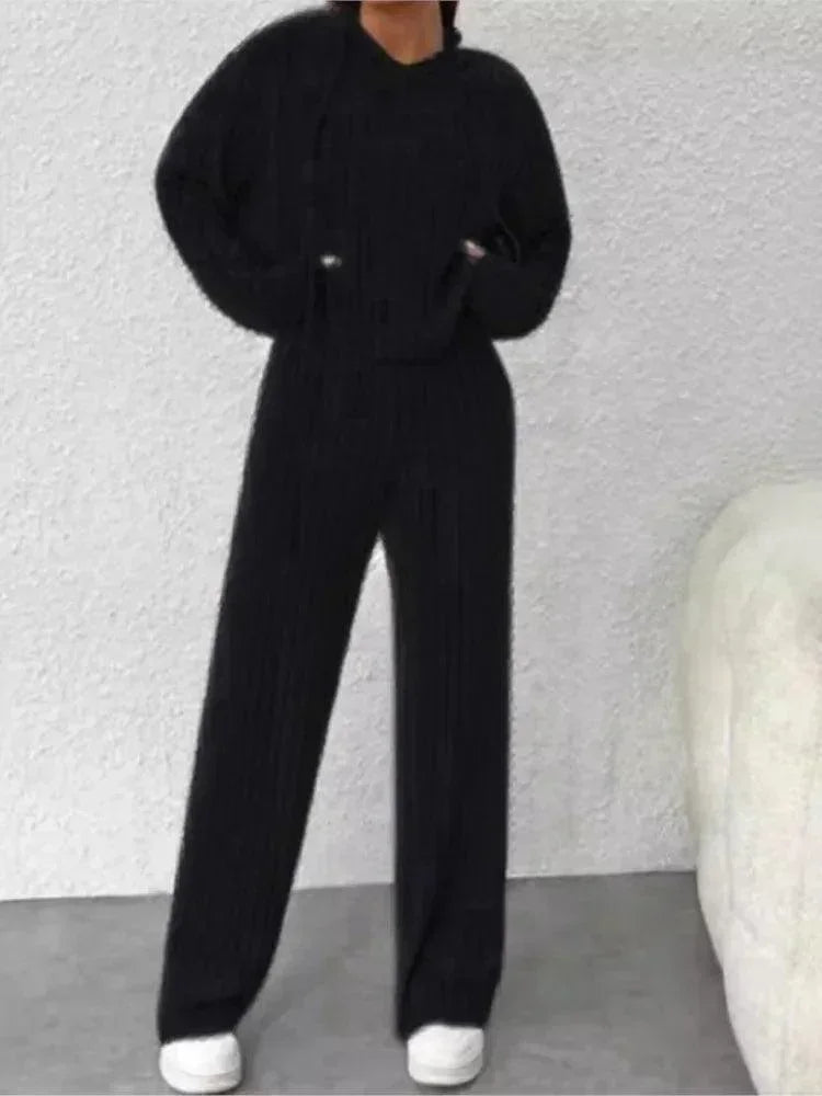 New Striped Hooded Sweatshirt Set - Palm and Thread
