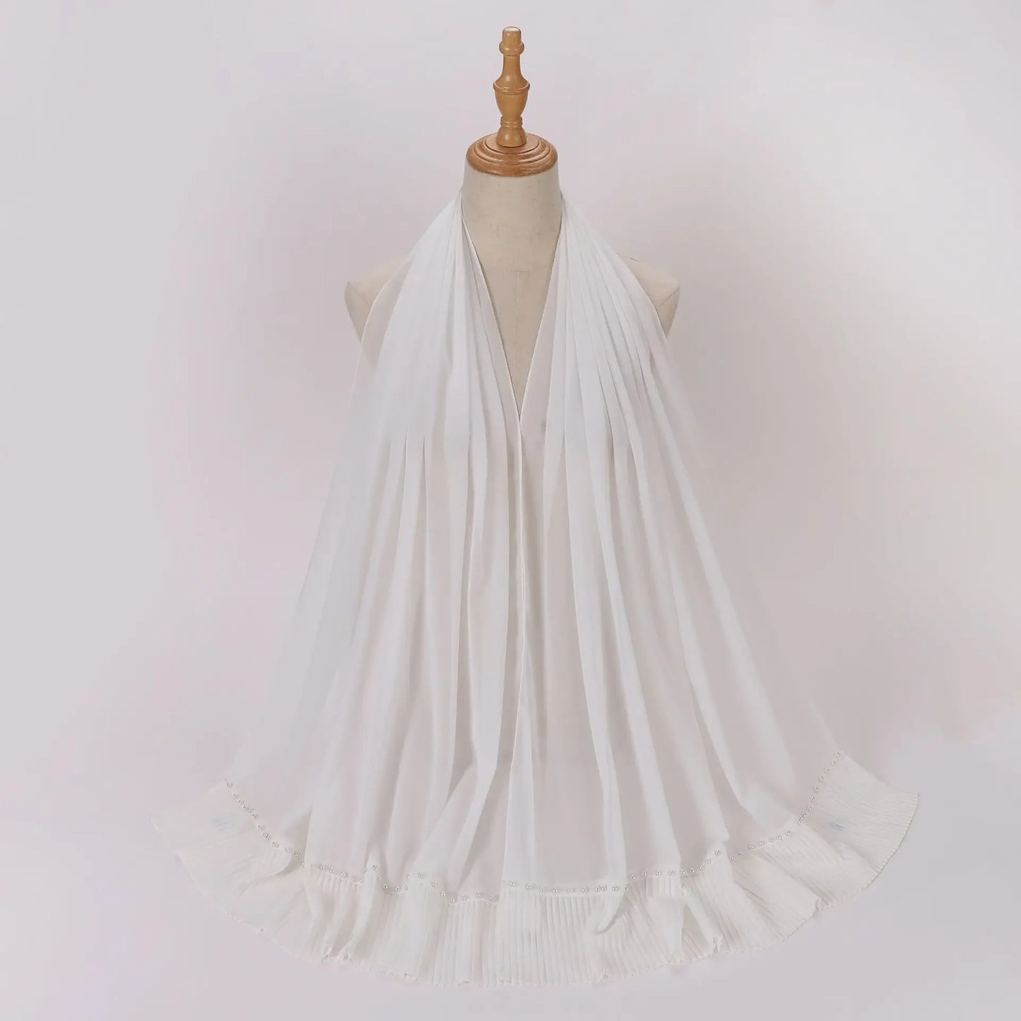 Pleated Chiffon Hijab Ladies Shawl - Palm and Thread