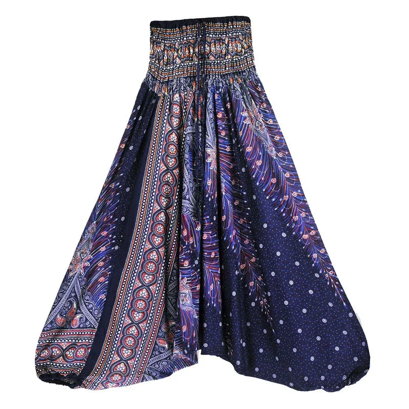 Bohemian High Waist Rayon Harem Baggy Pant - Palm and Thread
