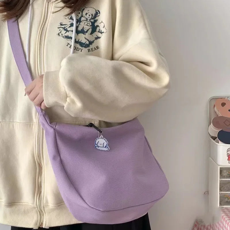 Solid Harajuku All-Match Simple Multifunction Handbag - Palm and Thread