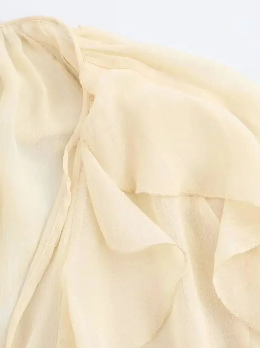 Translucent Ruffles Blouse - Palm and Thread