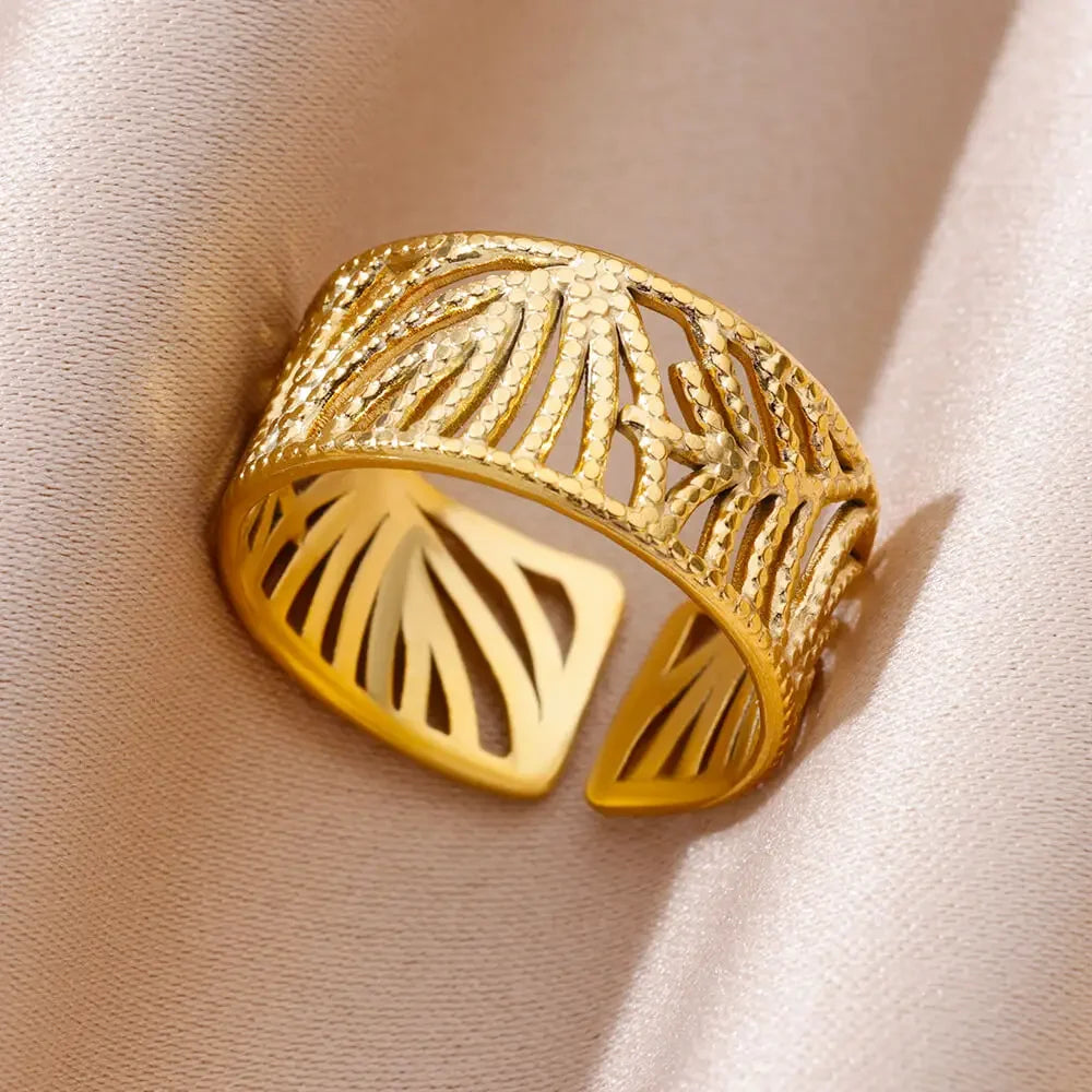 Stainless Steel Angel Feather Ring - Palm and Thread