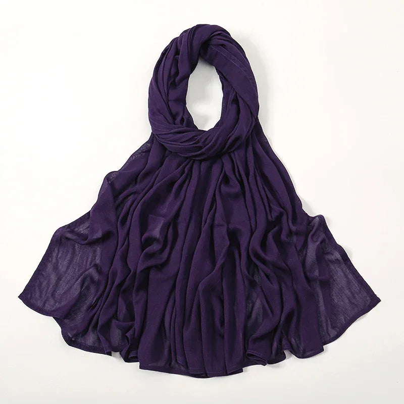 Thin Plain Shawl Soft Viscose Rayon Headscarf - Palm and Thread