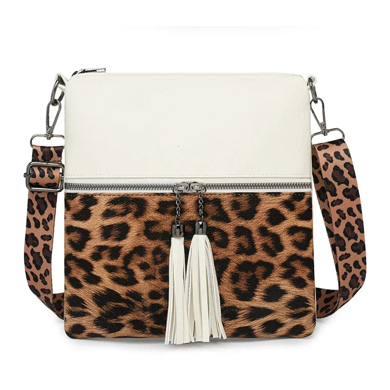 Leopard Print Pu Zipper Fashion Crossbody Bag - Palm and Thread