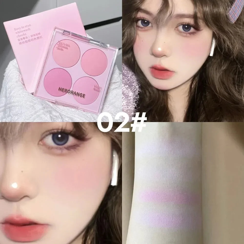 4 Colors Blush Powder Face Makeup Set - Palm and Thread